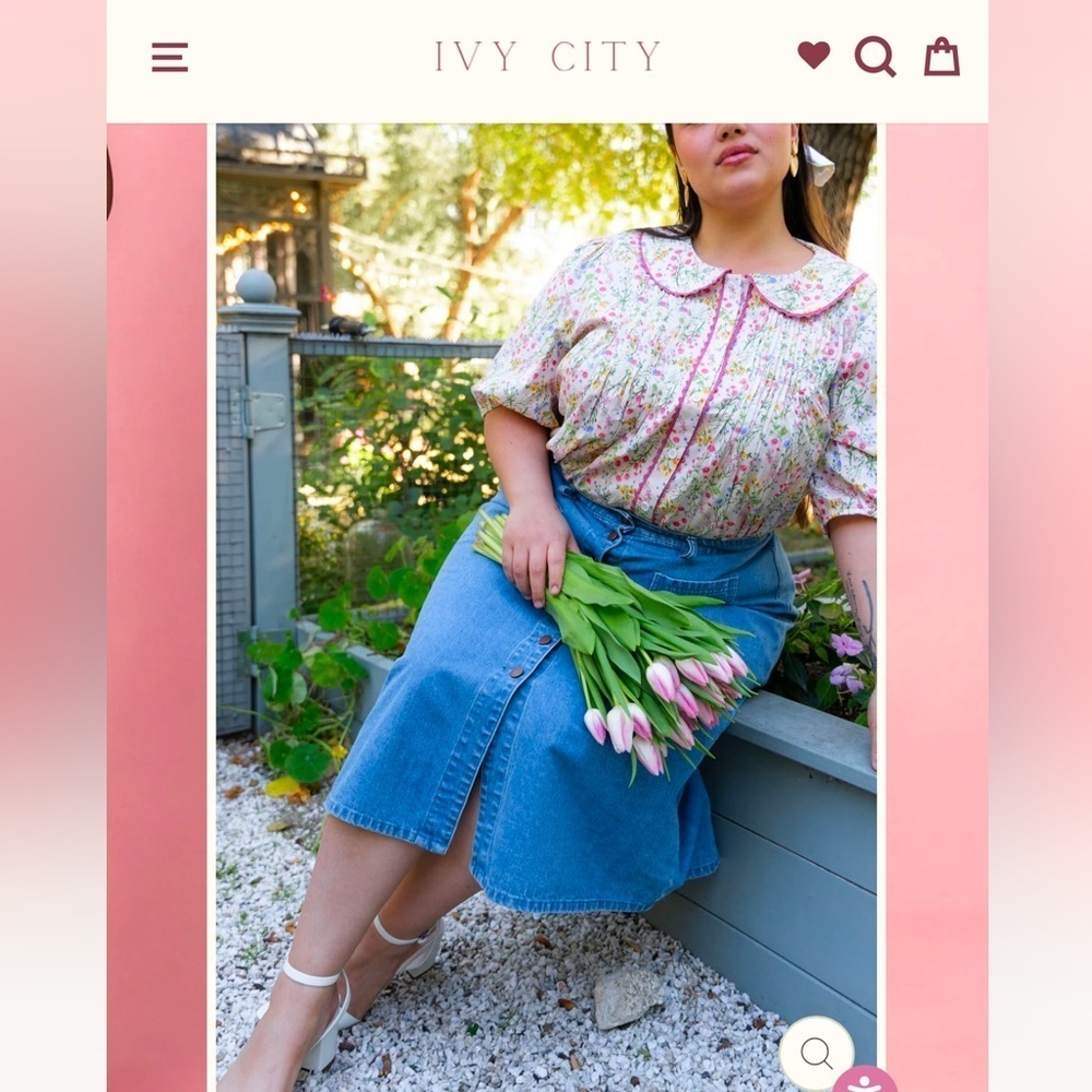 NWT Ivy City Co EMMA denim Indigo Skirt 16